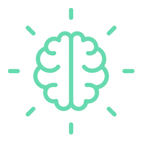 icon of shining, happy brain