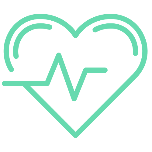 icon of heart with heart rate line, a good sign of weight support management is a healthy heart